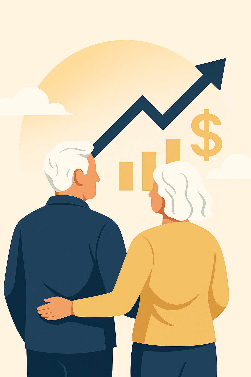 Stylized illustration representing confident retirement planning
